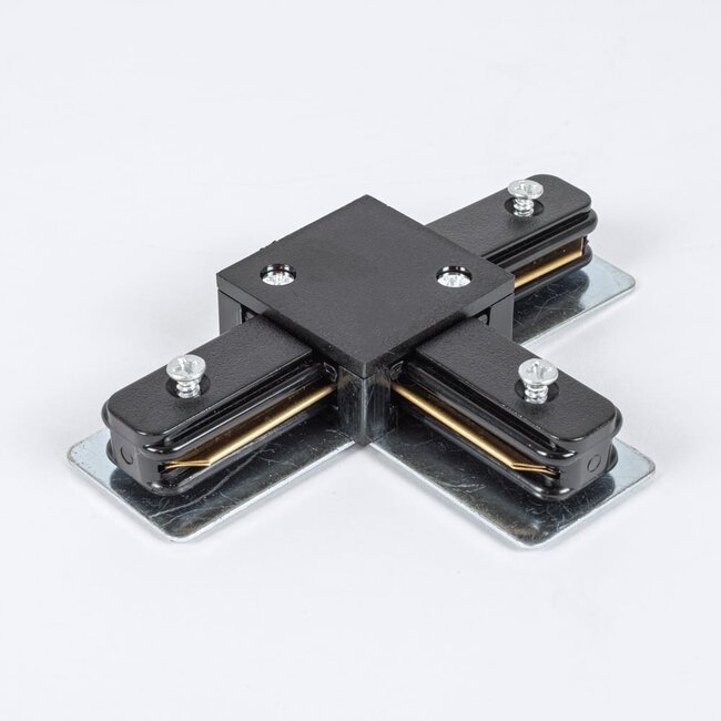 T-connector for single-phase rails - black
