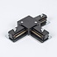 T-connector for single-phase rails - black