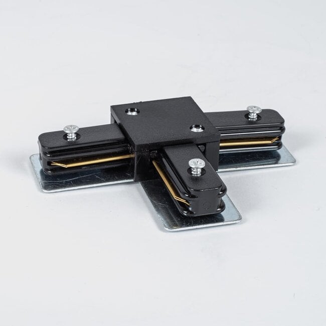 T-connector for single-phase rails - black