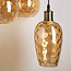 Pendant light with amber glass and texture, 3-bulb - Verona