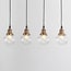 4-light Art Deco pendant light Bologna - clear glass