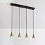 4-light Art Deco pendant light Bologna - clear glass