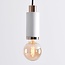 Designer pendant light Vienna - white concrete and rose gold