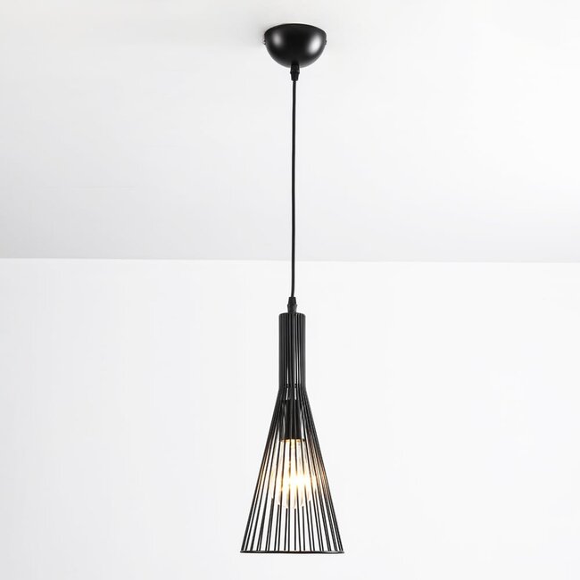 Sofia industrial pendant lamp in black metal