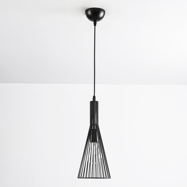 Sofia industrial pendant lamp in black metal
