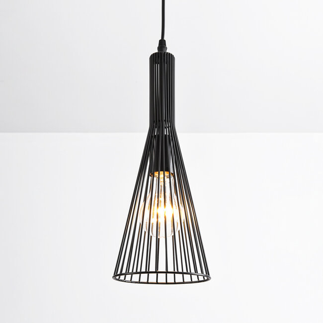 Industrial hanging lamp in black metal - Sofia