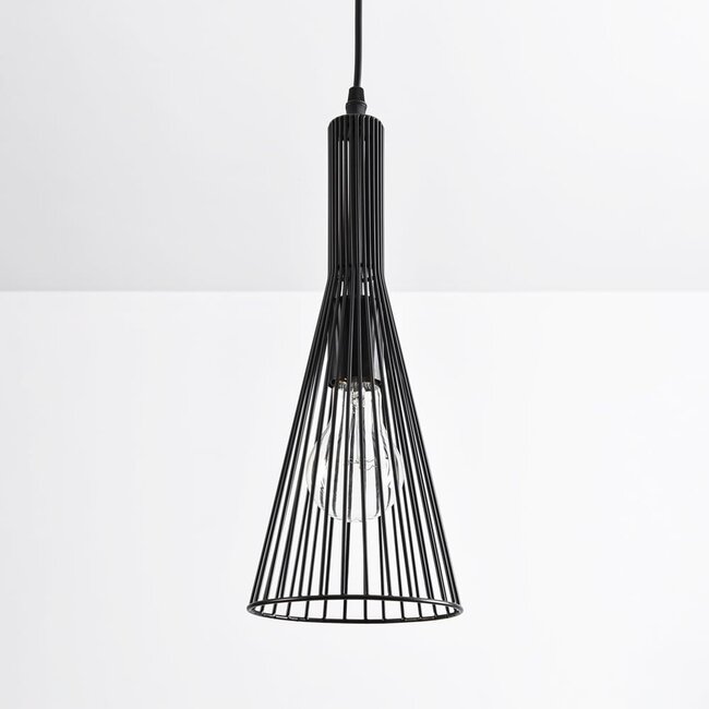 Industrial hanging lamp in black metal - Sofia