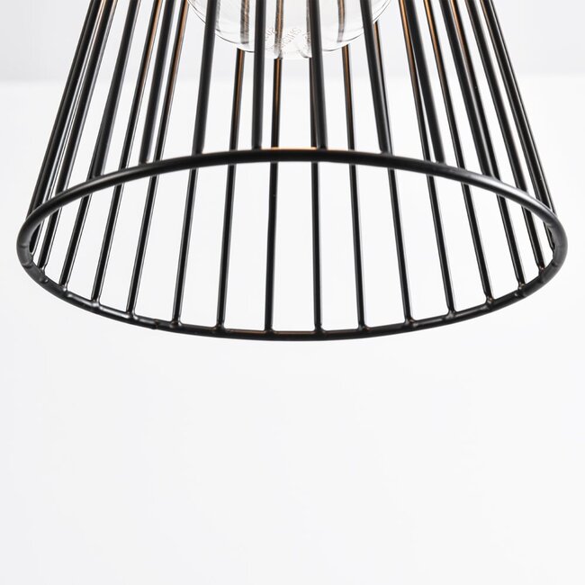 Industrial hanging lamp in black metal - Sofia
