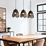 Designer 3-light pendant lamp Brussels in black