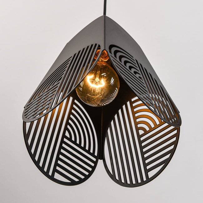 Designer 3-light pendant lamp Brussels in black