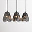 Designer 3-light pendant lamp Brussels in black