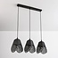 Designer 3-light pendant lamp Brussels in black