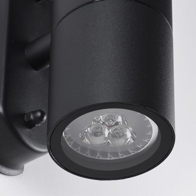 2-light outdoor wall light Olivia - black, round
