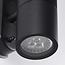 2-light outdoor wall light Olivia - black, round