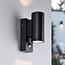Round outdoor wall light Cathy with sensor 2 x 3W LEDs - anthracite