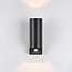 Round outdoor wall light Cathy with sensor 2 x 3W LEDs - anthracite