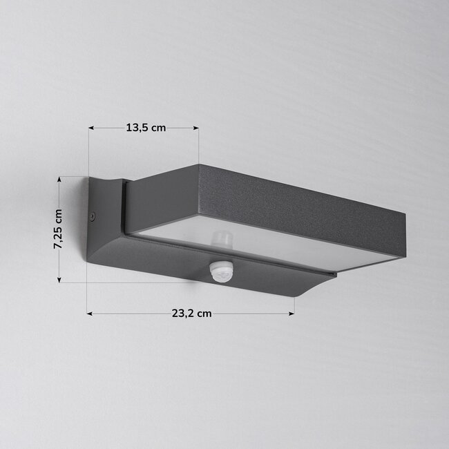 Onyx outdoor wall light with sensor - anthracite