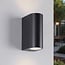 Modern round outdoor wall light Madame - black