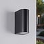Modern round outdoor wall light Madame - black