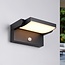 Adjustable outdoor wall light Berlin with sensor - black