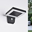 Modern Solar Outdoor Wall Light with Sensor Pablo - black