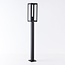 Industrial Stainless Steel Black Outdoor Lamp Alessio with Glass, 80 cm