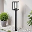 Outdoor floor lamp Giovanni in stainless steel - black