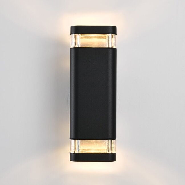 Black wall lamp outdoor Mario, two-sided