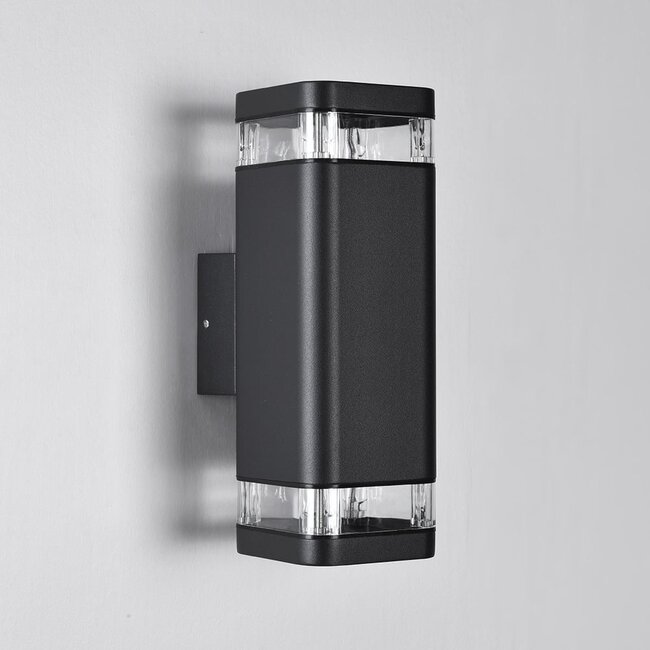 Black wall lamp outdoor Mario, two-sided