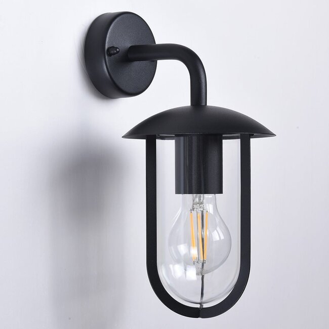 Stainless steel country house lamp Davide - black