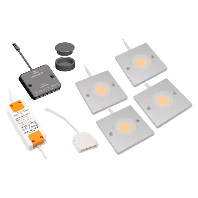 LED cabinet lighting Alina complete set of 4 spots
