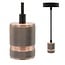 Industrial cord pendant in rose gold - E27 lamp holder