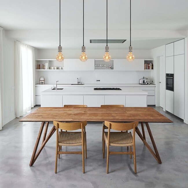 Industrial pendant light cord - silver