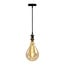 Modern cord pendant in glossy black - E27 lamp holder
