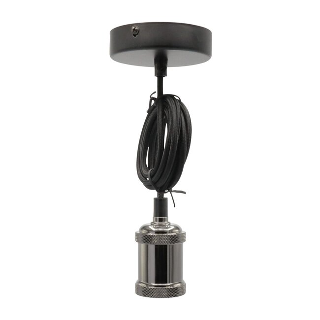 Modern pendant light cord - glossy black