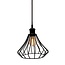 Industrial pendant lamp Kiki in matte-black open cage frame