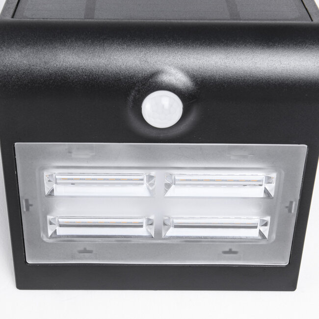 Solar outdoor wall light Single conan 3.2W with sensor - black