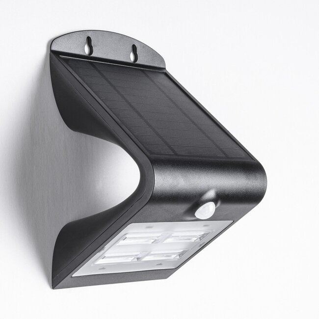 Solar outdoor wall light Single conan 3.2W with sensor - black