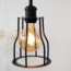 Industrial pendant lamp Diego in matte-black open cage frame