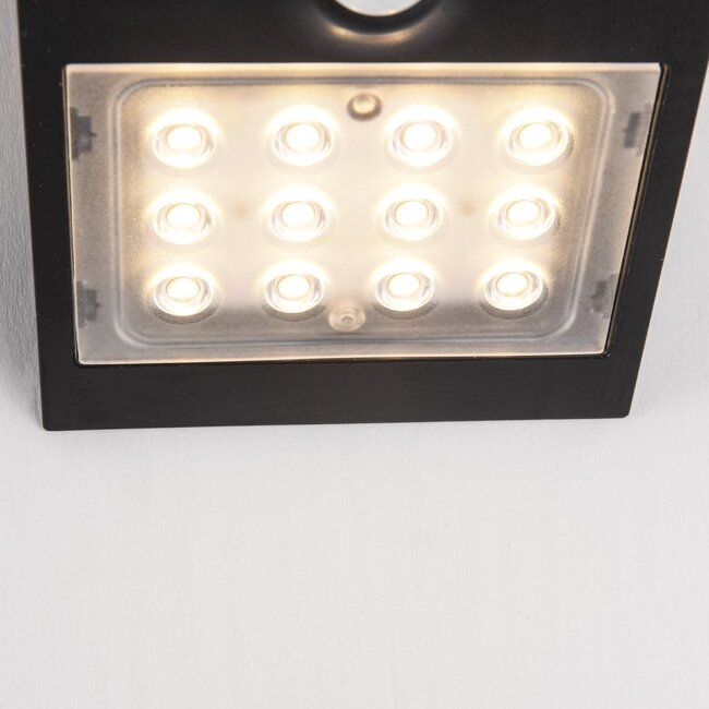 Solar wall lamp Alien 1.5W with sensor - black