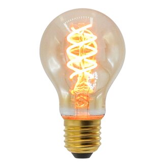 A60 dimmable DNA spiral bulb, amber glass, 1800K 4W