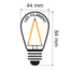 Warm white filament bulbs, dimmable - 3 watts