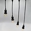 Black pendant light socket - self assembly (excl. bulbs)