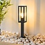 Outdoor floor lamp Alessio with glass and stainless steel - 50 cm black