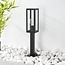 Outdoor floor lamp Alessio with glass and stainless steel - 50 cm black