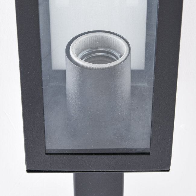 Industrial Stainless Steel Black Outdoor Lamp Alessio with Glass, 50 cm