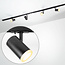 Modern 1.5 metre single-phase track lighting system with June spotlights - Black ceiling lights