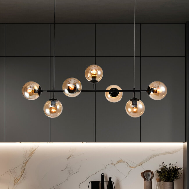 Second chance: Hepta Designer lighting pendant lamp with Amber glass