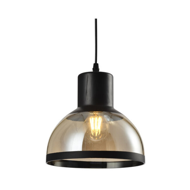 Second chance: Classic pendant lamp Paris in black with amber glass