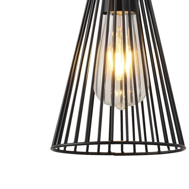 Second chance: Industrial 3-light pendant lamp Sofia in black metal